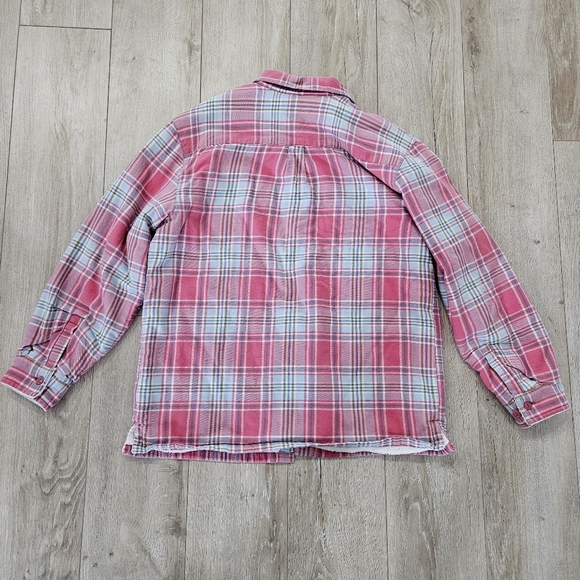 L.L. Bean Sherpa lined Pink Plaid Long Sleeve, L 14-16 (Small) - Picture 3 of 7